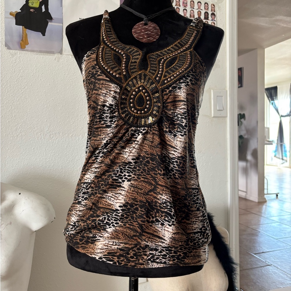 Simply Irresistible Black Embellished Sleeveless Tank Top - Picture 5 of 7